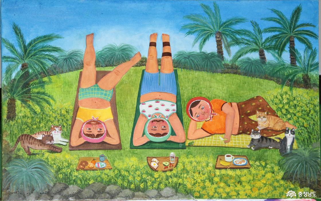 안향선 작가의 '사이의 정원' 33.5&times;53.2cm, 삼합장지위에 채색