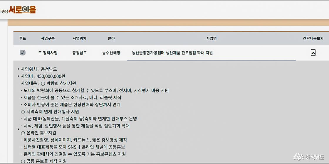 사업 세부내용 확인