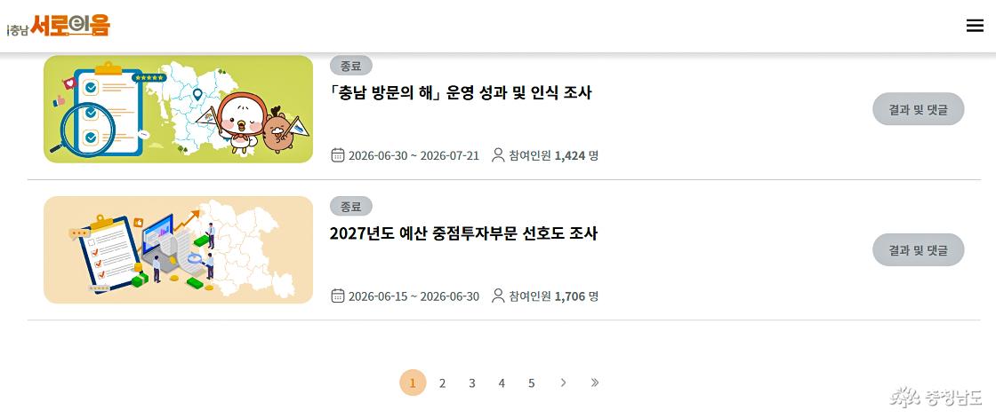 지난 온라인 조사 결과