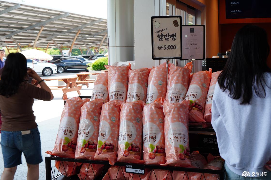 공주알밤 가공상품 특별전 '알밤빵' 매대