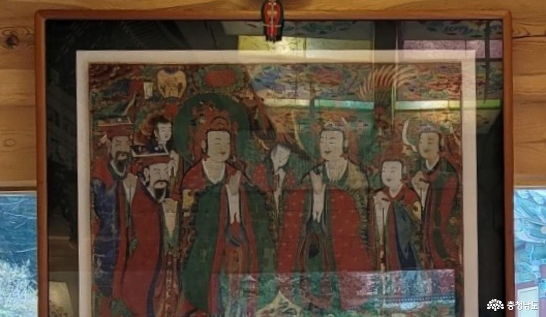천년고찰 당진 영탑사 비로전 제석천룡도 상단.