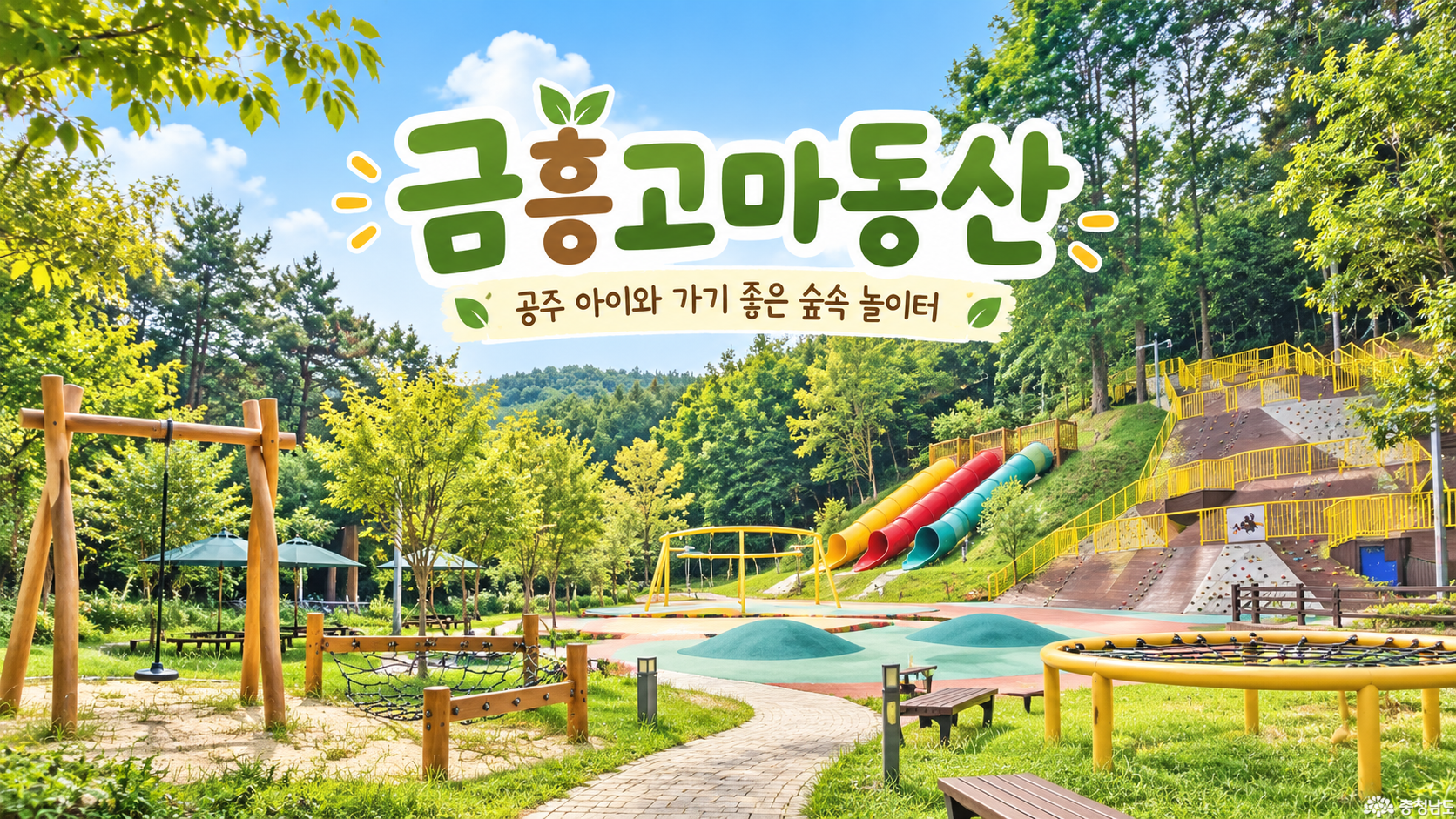[충남 공주 산] 아이와 함께 즐기기 좋은 금흥고마동산 숲속 놀이터